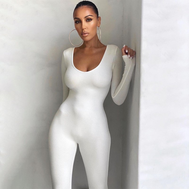 European and American Fashion Hot Items 2025 Summer New Fashion Long-Sleeved Slim Hip-Lifting All-In-One Pants Amazon Foreign Trade Wholesale - Image 2