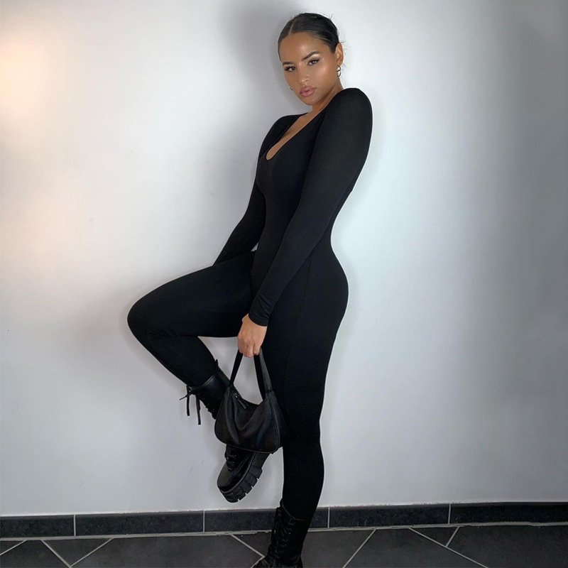 European and American Fashion Hot Items 2025 Summer New Fashion Long-Sleeved Slim Hip-Lifting All-In-One Pants Amazon Foreign Trade Wholesale - Image 5