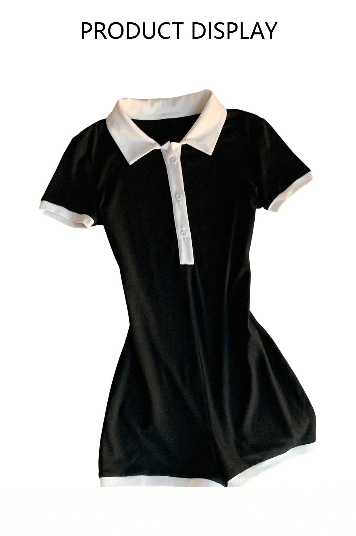 Cross-Border Women's Fashion European and American Style Jumpsuit 2026 New Model Polo Collar Short-Sleeve Tight-Fitting Jumpsuit for Women Summer High-End Feel - Image 4