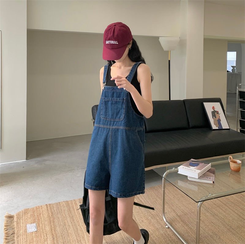 High-Waisted Denim Overalls for Women, Thin Strap Jumpsuit, 2026 Summer New Style, Straight Loose Wide-Leg Pants - Image 3