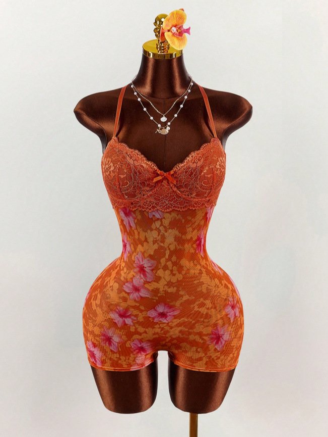 2026 European and American New Style Printed Lace Jumpsuit, Popular on Aliexpress and Amazon Cross-Border, Summer Jumpsuit - Image 2
