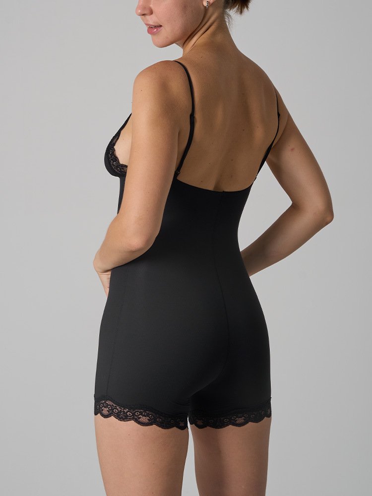 Fits Everybody Lace Lace Triangle Cup Jumpsuit Nude Suspender Breathable Inner Jumpsuit for Women - Image 7