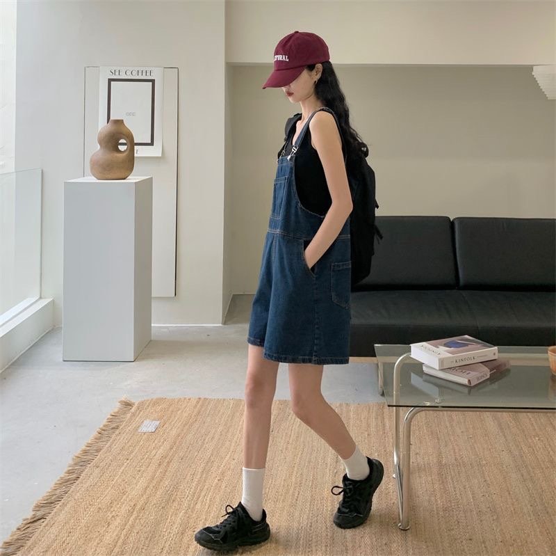 High-Waisted Denim Overalls for Women, Thin Strap Jumpsuit, 2026 Summer New Style, Straight Loose Wide-Leg Pants - Image 5
