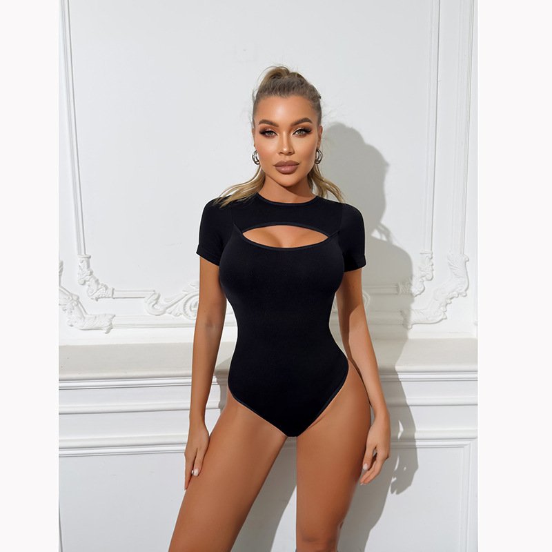 Amazon Cross-border Explosions European and American Foreign Trade Cross-border Sexy Figure Short-sleeved Women's Wear Inner Tight jumpsuit