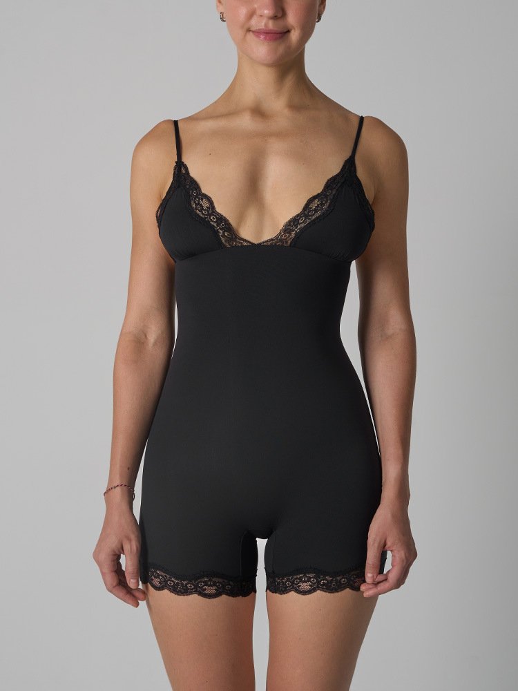 Fits Everybody Lace Lace Triangle Cup Jumpsuit Nude Suspender Breathable Inner Jumpsuit for Women - Image 2