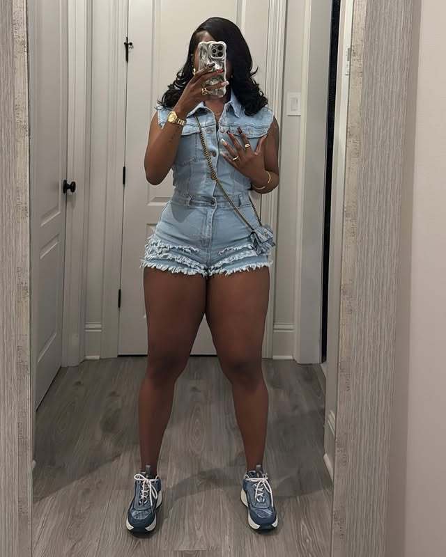 New Stretch Denim Jumpsuit Shorts MZ88645 in stock European and American Cross-border Explosions Denim Sleeveless Slim Jumpsuit - Image 3