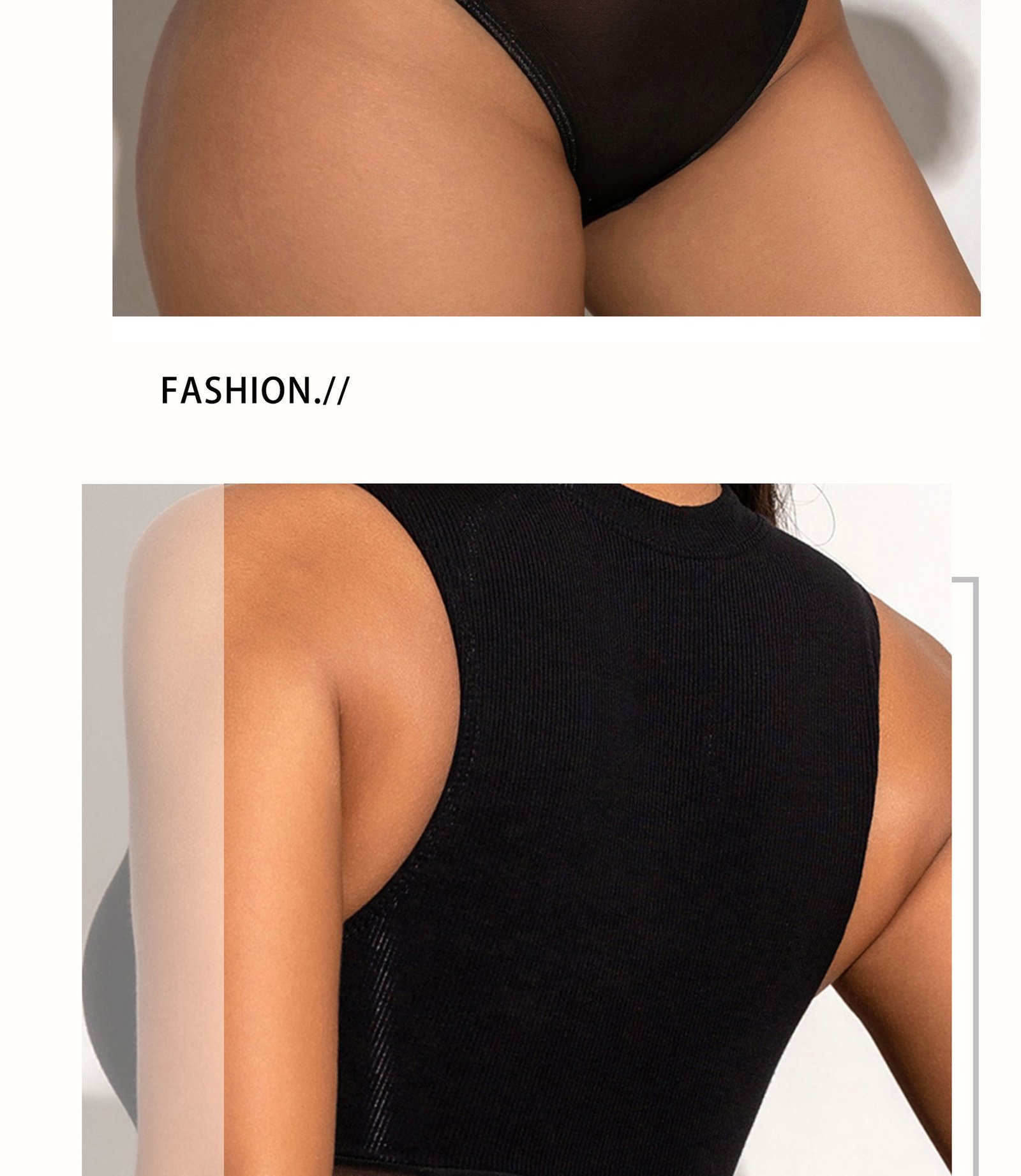 2024 summer new European and American style hot girl mesh stitching jumpsuit diamond chain tassel sleeveless tight inner vest - Image 4