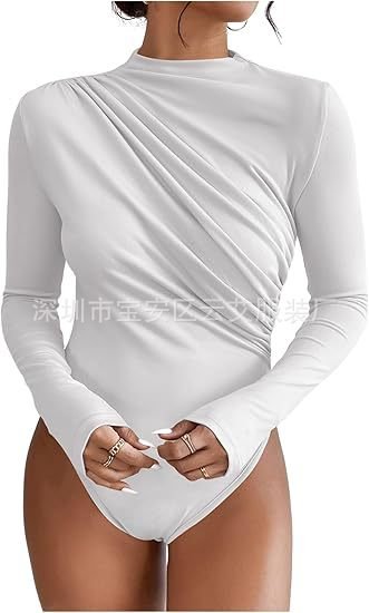 Exclusively for Amazon, the New Pleated Jumpsuit Is a Hot Seller in the European and American Style, Slim-Fitting, Suitable for Outerwear or as a Base Layer - Image 2