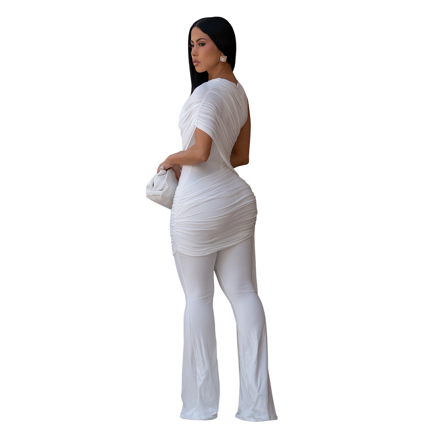 C7700 Cross-Border Aliexpress Amazon European and American Fashion Women's Clothing Elegant and Stylish Bodycon Jumpsuit with Ribbons - Image 2