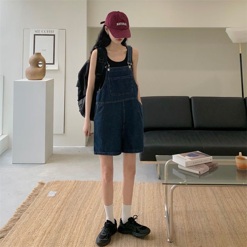 High-Waisted Denim Overalls for Women, Thin Strap Jumpsuit, 2026 Summer New Style, Straight Loose Wide-Leg Pants - Image 4