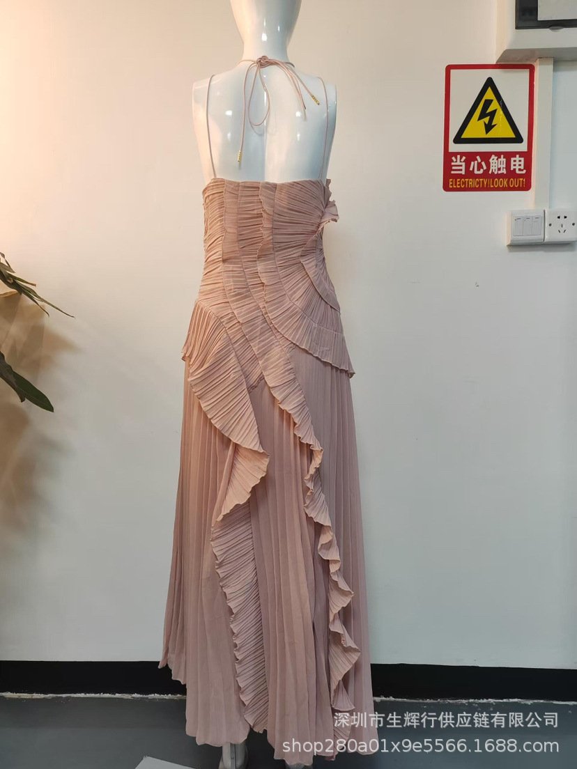 European and American Women's 2025 Summer Women's New Fashion Strapless Sexy Backless Split Tassel Elegant dress - Image 9