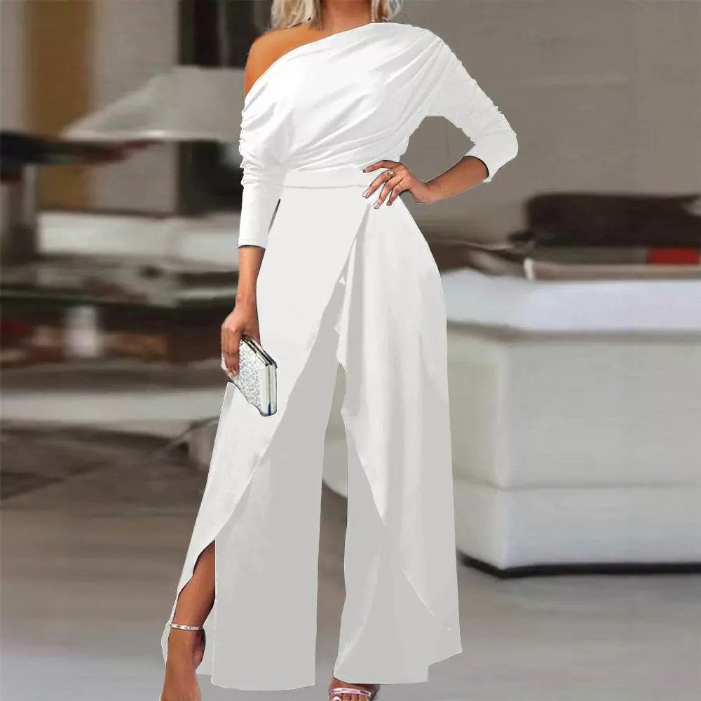 2026 New In-Stock Amazon One-Shoulder Formal Elegant Party Jumpsuit - Image 3