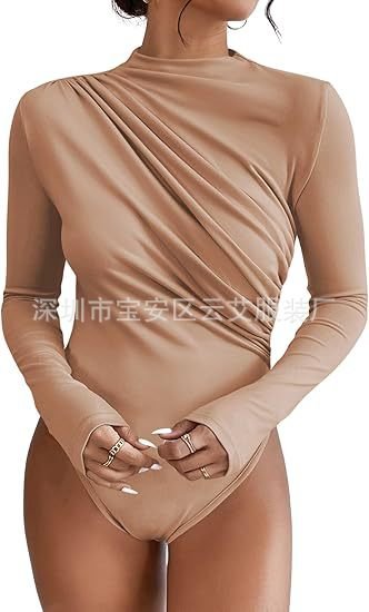 Exclusively for Amazon, the New Pleated Jumpsuit Is a Hot Seller in the European and American Style, Slim-Fitting, Suitable for Outerwear or as a Base Layer - Image 5
