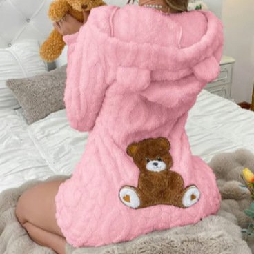 2026 European and American Amazon Independent Site Autumn and Winter New Women's Casual Solid Color Hooded Long-Sleeved Plush Jumpsuit - Image 4