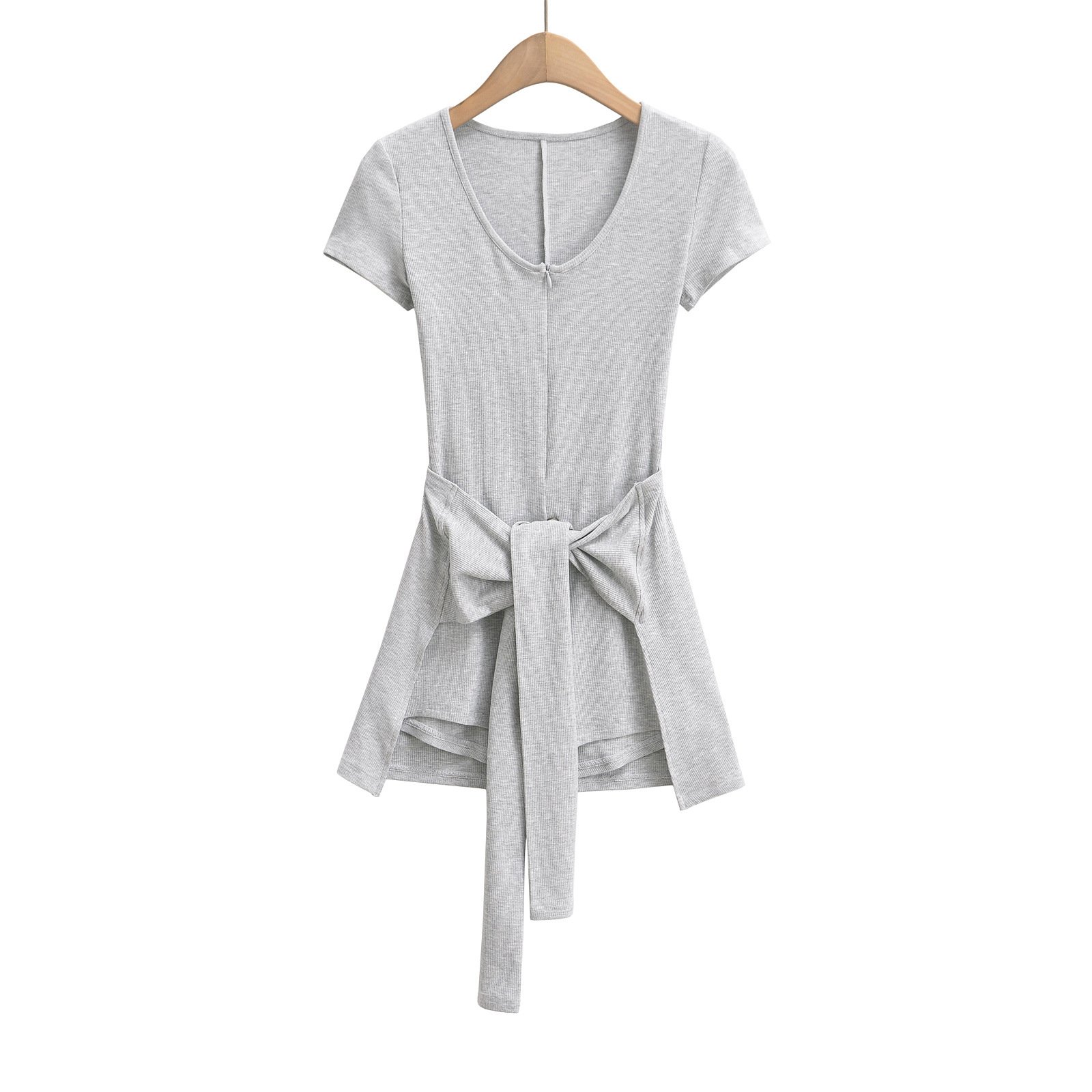 25017-Sexy 2025 New Short-sleeved Jompsuit Women's American Style Spice Girl Fashion V-neck Two-piece Bottoming Shorts - Image 3
