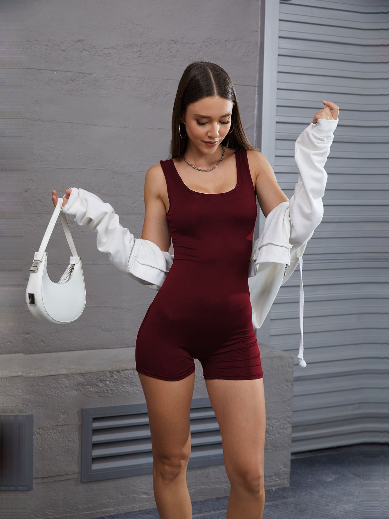 Amazon European and American Style Cross-Border Women's New Tight-Fitting Solid Color Jumpsuit Yoga Wear Tight-Fitting Running Fitness Wear - Image 4