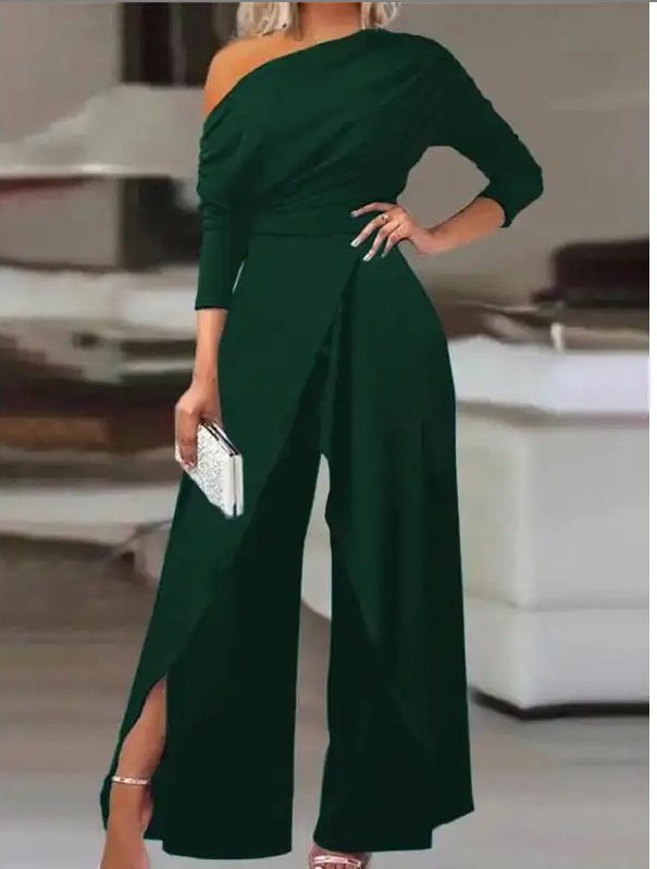 2026 New In-Stock Amazon One-Shoulder Formal Elegant Party Jumpsuit - Image 4