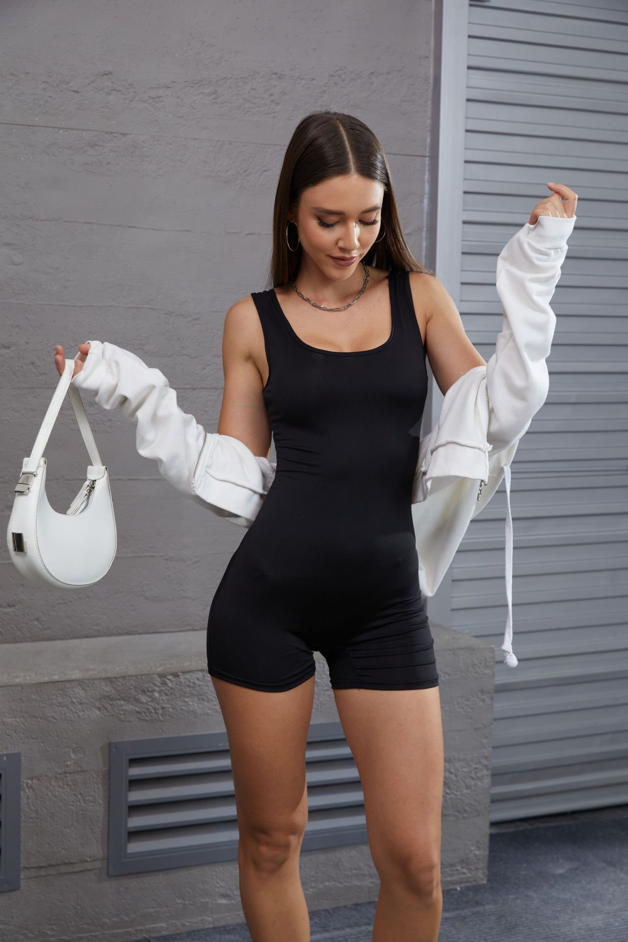 Amazon European and American Style Cross-Border Women's New Tight-Fitting Solid Color Jumpsuit Yoga Wear Tight-Fitting Running Fitness Wear - Image 2
