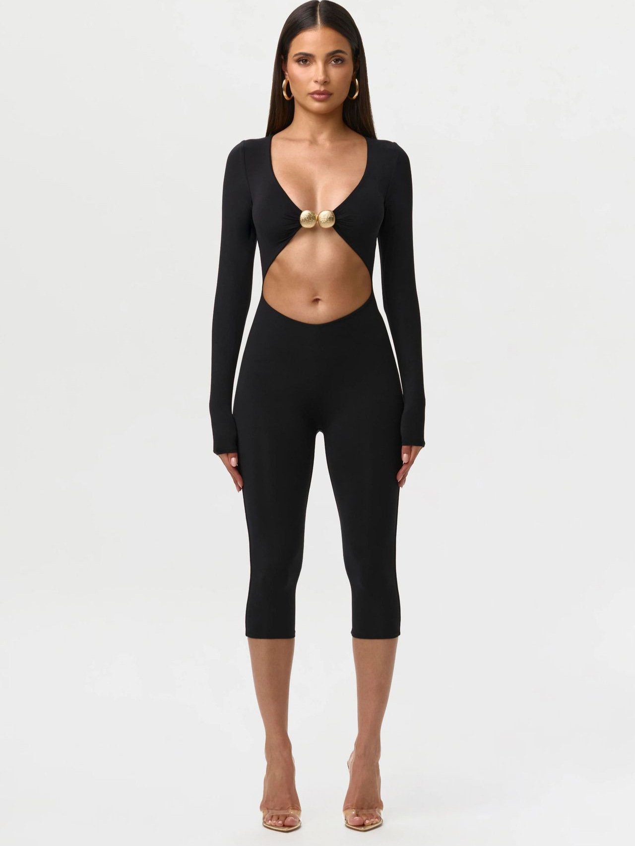 Women's Jumpsuit, Leopard Print Jumpsuit, Black Jumpsuit Women, Long Sleeve Jumpsuit, Bodycon Jumpsuit, High Waist Jumpsuit, Skinny Fit Romper, Pleated Jumpsuit, Sexy Women's Jumpsuit, Party Jumpsuit, Clubwear Romper, Women's Fashion Romper, Stretch Polyester Jumpsuit, Slim Fit Jumpsuit, Elegant Women's Outfit, Going Out Jumpsuit, Trendy Women's Clothing, Celebrity Style Jumpsuit, Women's Evening Wear, Three Quarter Pants Jumpsuit, Boutique Fashion Jumpsuit, Women's Club Outfit, Leopard Romper, Fashionable Women's Jumpsuit, Women's One-Piece Outfit - Image 3