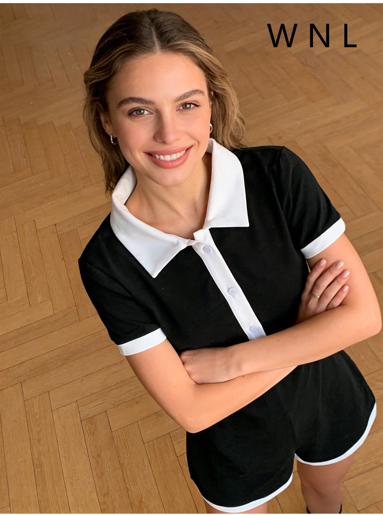 Cross-Border Women's Fashion European and American Style Jumpsuit 2026 New Model Polo Collar Short-Sleeve Tight-Fitting Jumpsuit for Women Summer High-End Feel - Image 3