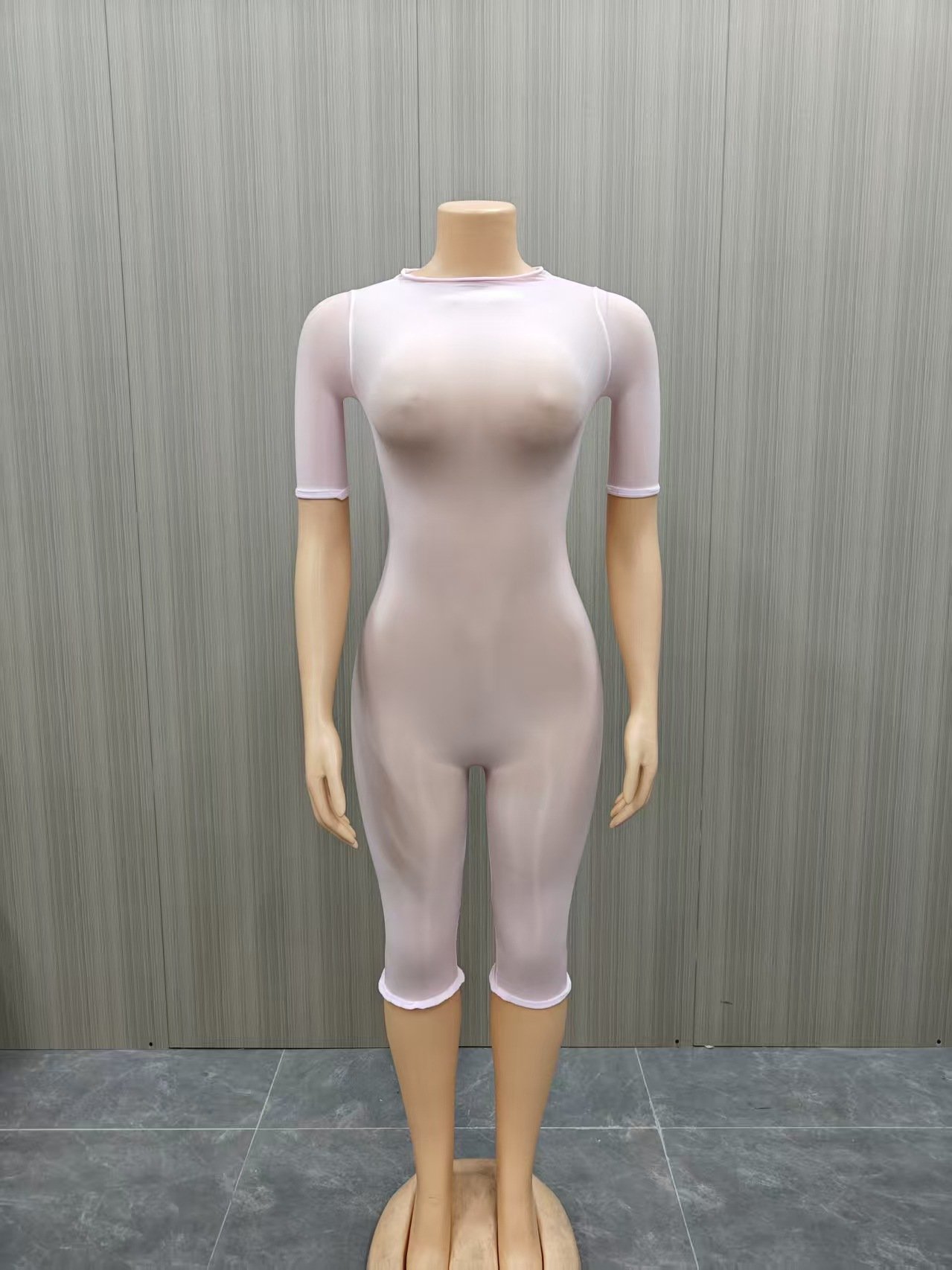 Ff1499 European and American Women's Clothing, Sexy Super Elastic Shiny Body Stockings, Nightclub Sexy See-Through One-Piece Shorts - Image 5
