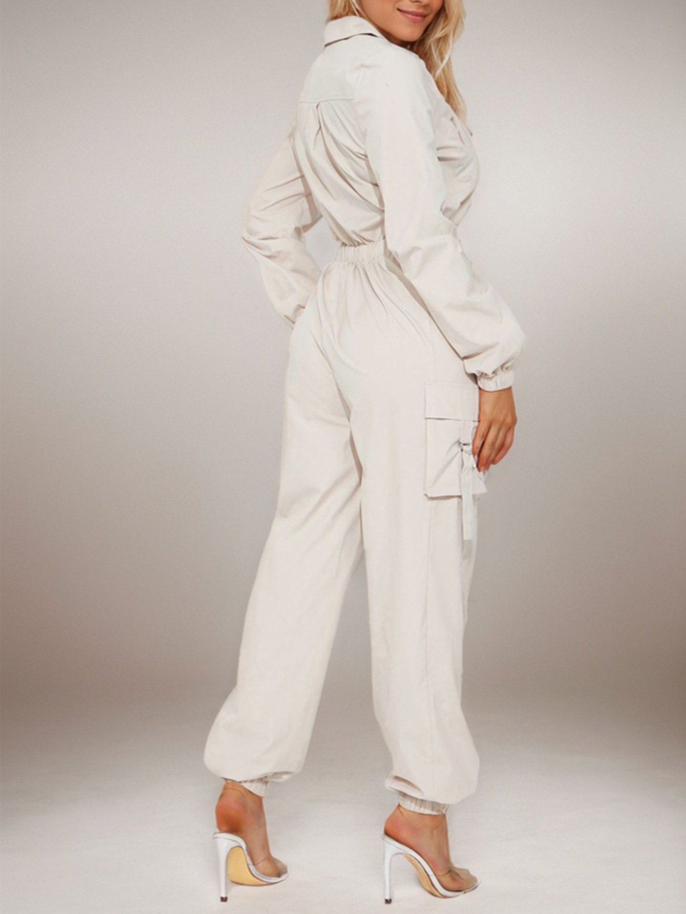 Cross-border Yama Fashion Outgoing Workwear Women's Flip Pocket Elastic Waist Zipper New Arrival - Image 3