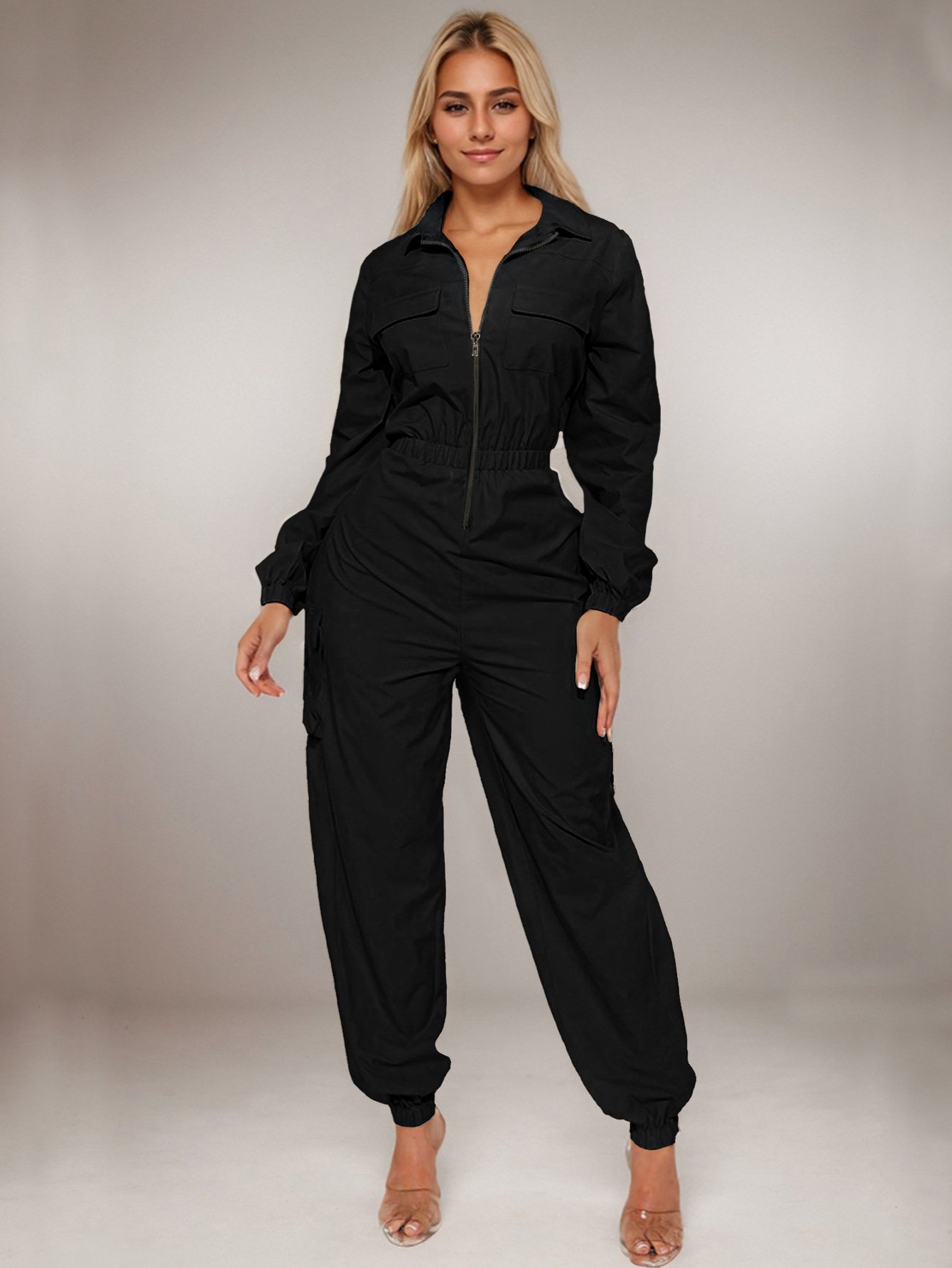 Cross-border Yama Fashion Outgoing Workwear Women's Flip Pocket Elastic Waist Zipper New Arrival - Image 5