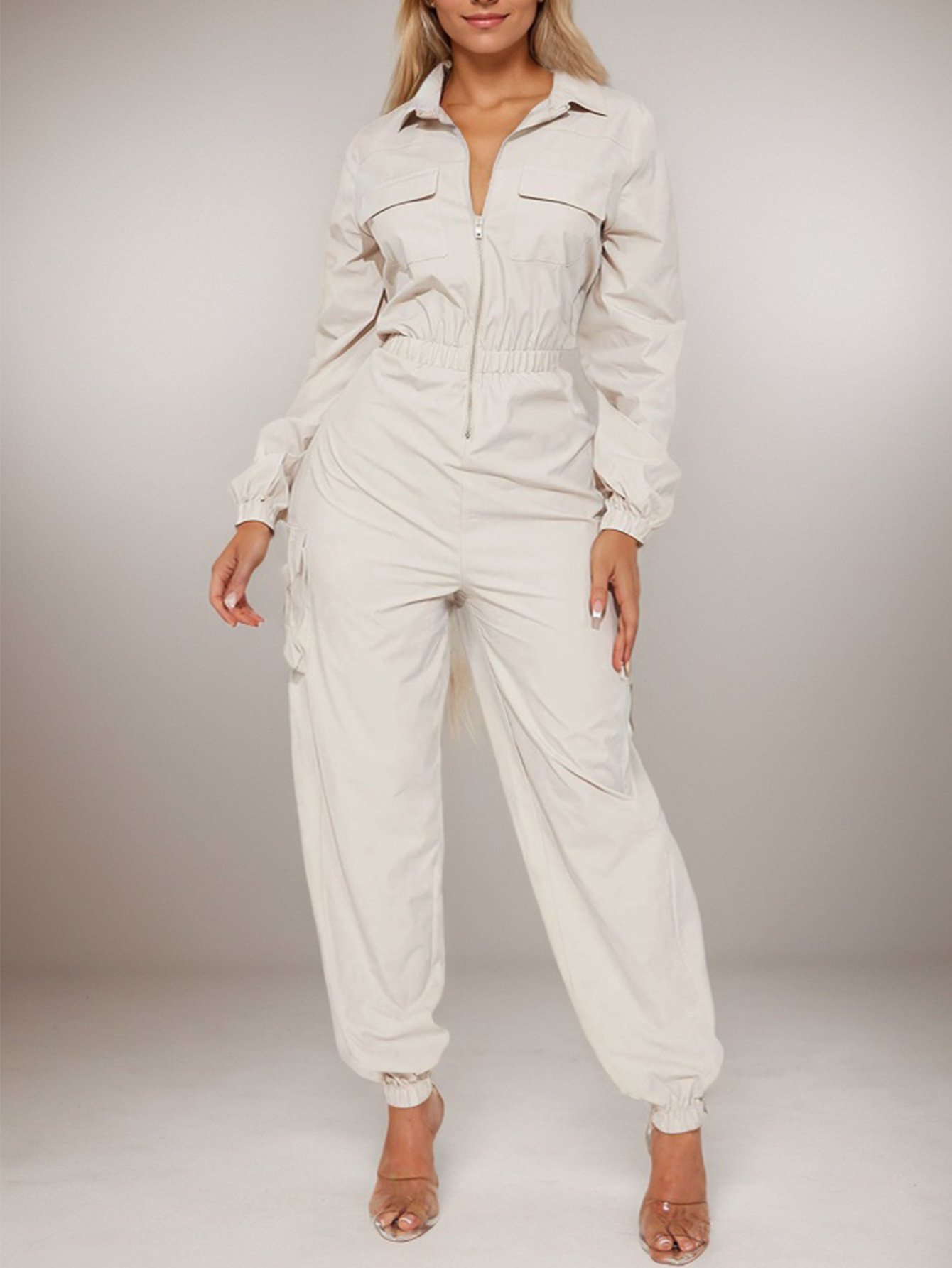 Cross-border Yama Fashion Outgoing Workwear Women's Flip Pocket Elastic Waist Zipper New Arrival - Image 2